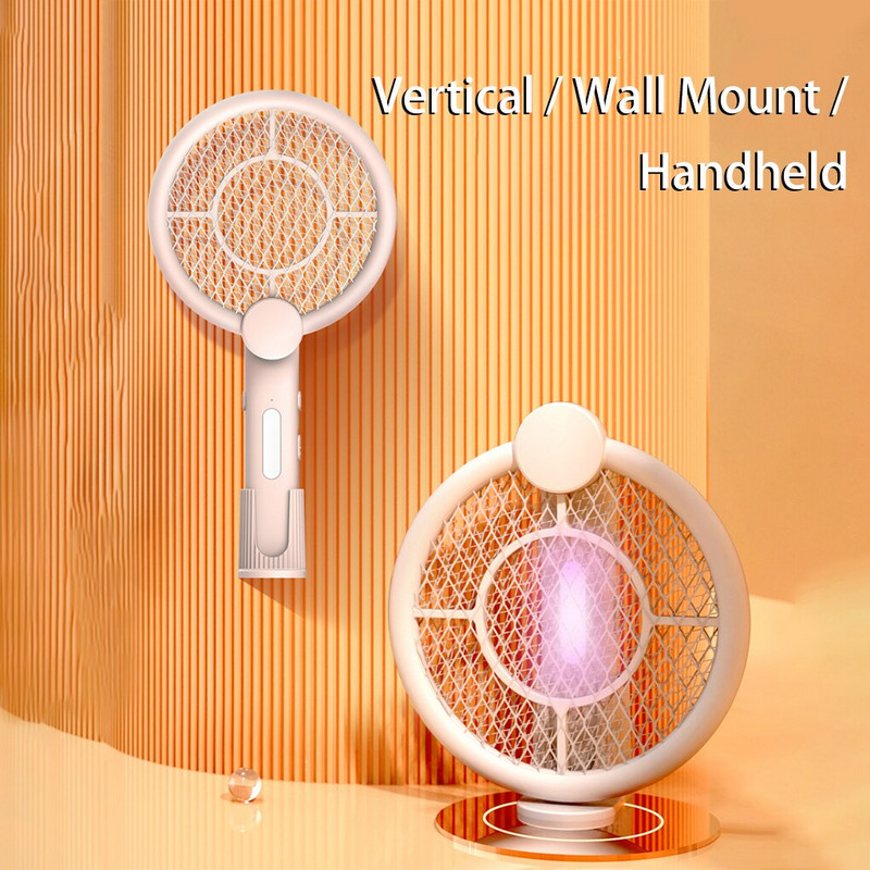 3 σε 1 Κουνουπιοκτόνος Επαναφορτιζόμενη Ρακέτα Αναδιπλούμενη με Ηλεκτρικό Σοκ Ζάπερ Κουνουπιών με υπεριώδες φως Ηλεκτρικό ιπτάμενο ζωύφιο