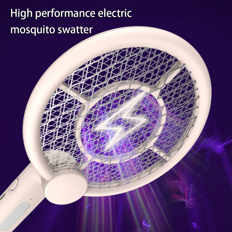 3 σε 1 Κουνουπιοκτόνος Επαναφορτιζόμενη Ρακέτα Αναδιπλούμενη με Ηλεκτρικό Σοκ Ζάπερ Κουνουπιών με υπεριώδες φως Ηλεκτρικό ιπτάμενο ζωύφιο