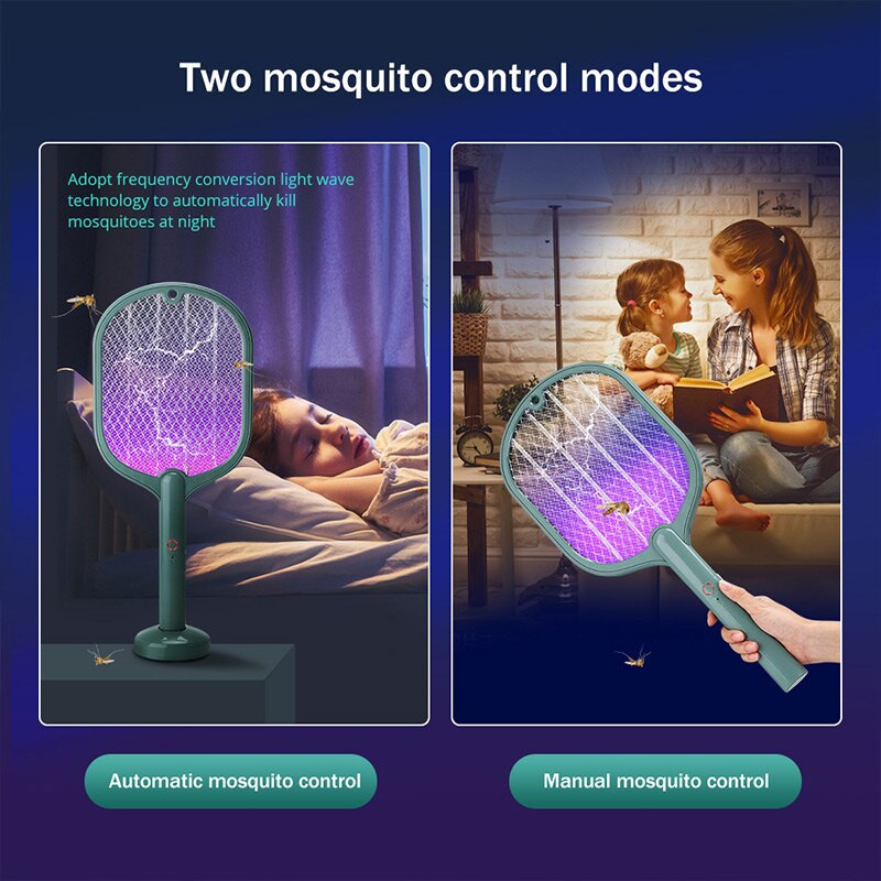 Nabíjateľná 2 v 1 elektrická plácačka na komáre s USB, elektrická plácačka na komáre, lampa na zabíjanie komárov, šoková inteligentná pasca, letný repelent, zabíjanie much, hmyz, zapper Ki