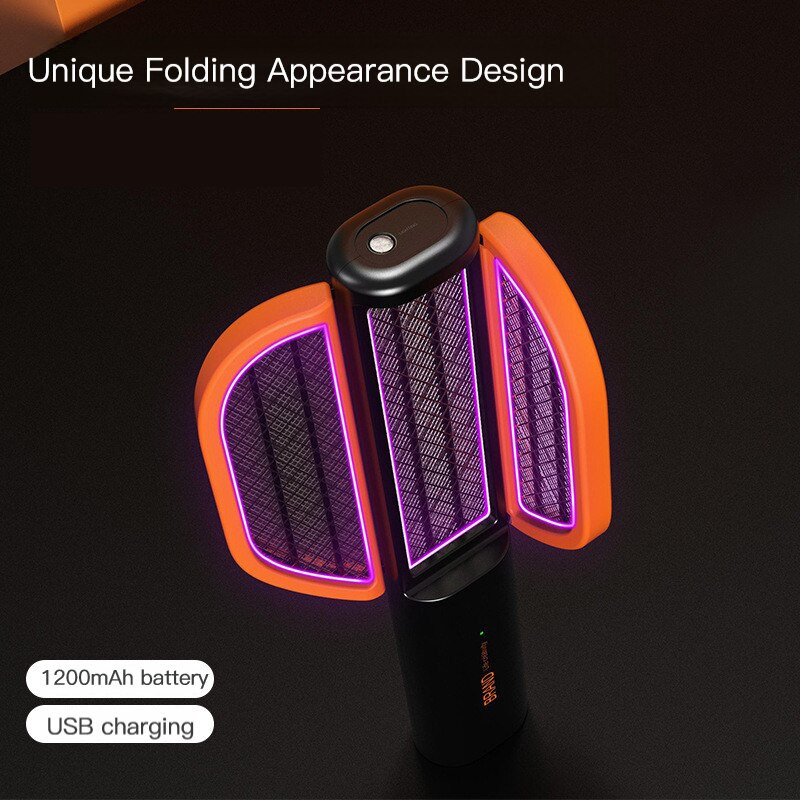 Ucigaș electric pentru ucigaș de țânțari cu lumină UV Lampă LED reîncărcabilă prin USB Rachetă anti țânțari de vară Capcană de zbură Aparat de insecte