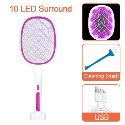 2 u 1 lampa za ubijanje komaraca s električnim udarom Led UV svjetlo za mljevenje muha USB punjiva 3000 V zamka za komarce protiv insekata