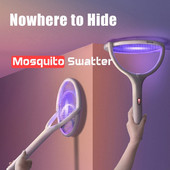 Multifunkčná 5v1USB nabíjateľná inteligentná plácačka na komáre 3500V lampa na zabíjanie komárov s nastaviteľným uhlom, elektrická plácačka na hmyz