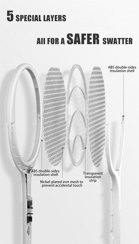 Multifunkčná 5v1USB nabíjateľná inteligentná plácačka na komáre 3500V lampa na zabíjanie komárov s nastaviteľným uhlom, elektrická plácačka na hmyz