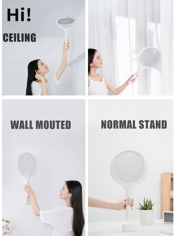 Multifunkčná 5v1USB nabíjateľná inteligentná plácačka na komáre 3500V lampa na zabíjanie komárov s nastaviteľným uhlom, elektrická plácačka na hmyz