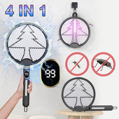 Ucigaș de muște electric pliabil reîncărcabil prin USB cu lampă cu LED-uri Rachetă pentru capcană de țânțari de vară Anti insecte Zapper