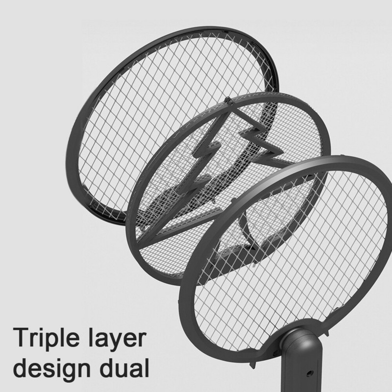 Ucigaș de muște electric pliabil reîncărcabil prin USB cu lampă cu LED-uri Rachetă pentru capcană de țânțari de vară Anti insecte Zapper