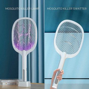 Syezyo 1200mAh USB Επαναφορτιζόμενη Ηλεκτρική Ρακέτα 3000 Volt Εντόμων Εντόμων Παγίδα Παγίδα κουνουπιών