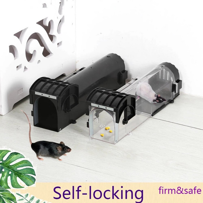 Inteligentná samosvorná pasca na myši, bezpečná, priehľadná a pevná, pasca na myši do domácnosti, opakovane použiteľná plastová humanizovaná vonkajšia a vnútorná