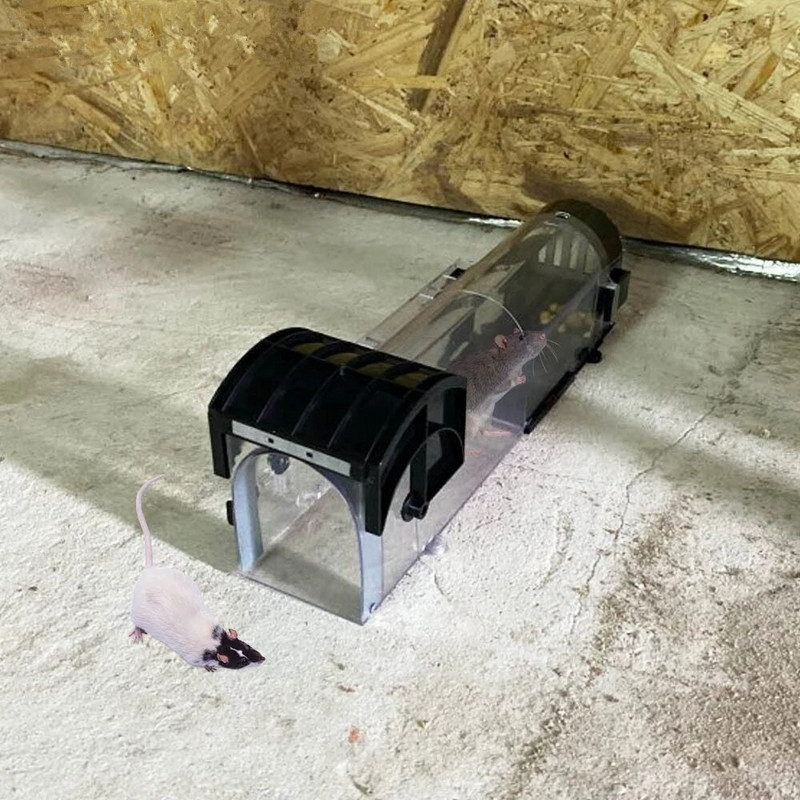 Inteligentná samosvorná pasca na myši, bezpečná, priehľadná a pevná, pasca na myši do domácnosti, opakovane použiteľná plastová humanizovaná vonkajšia a vnútorná