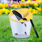 2022 Flip Mouse Trap Capcană pentru șoareci cu resetare automată pentru utilizare cu găleți Kitchen Garden