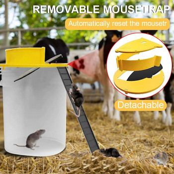 2022 Flip Mouse Trap Капан за мишки с автоматично нулиране за използване с кофи Кухненска градина