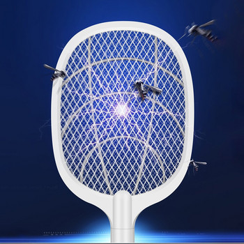 2 в 1 LED акумулаторна електрическа ракета за мухобойка за буболечки Убиец на насекоми Домашна лампа за унищожаване на комари Dropship