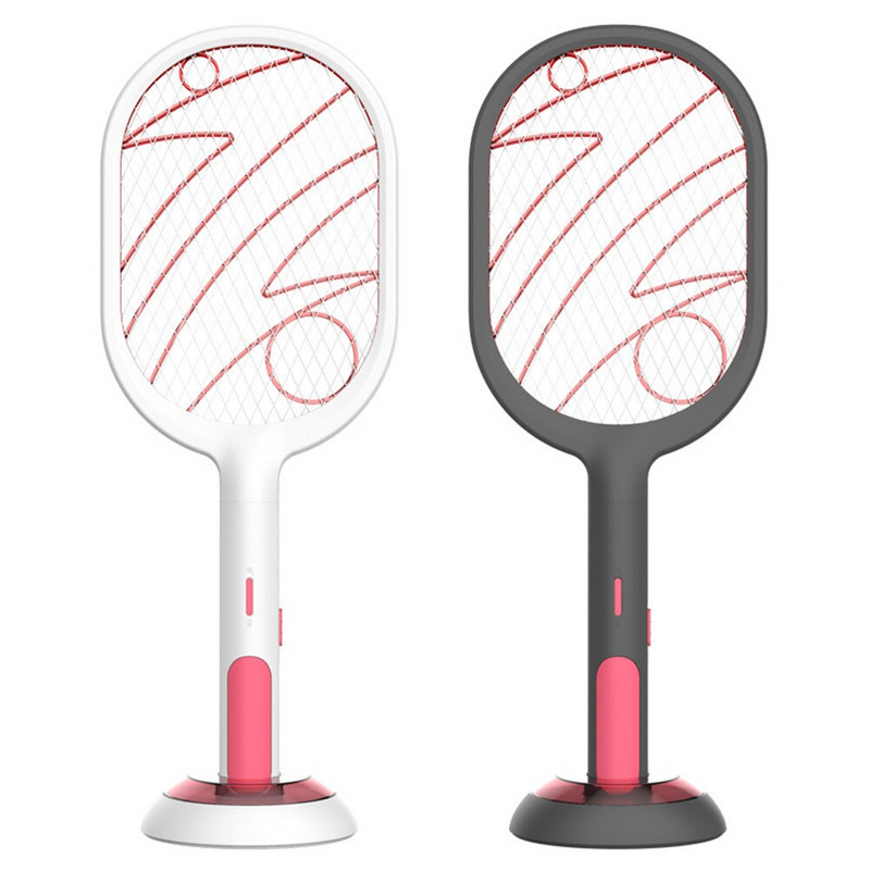 Elektrinis „Mosquito Swatter“ 2 režimai 1200 mAh USB įkraunamas namuose „Fly Bug Zapper Racket“ įdėklai