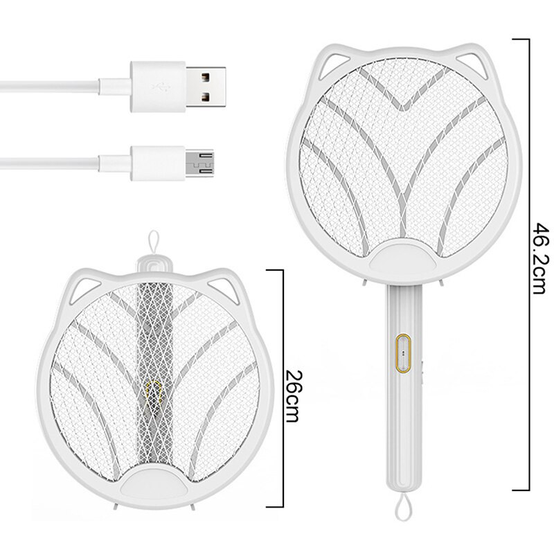 4 v 1 LED prenosný skladací elektrický komár Swatter domáci repelent proti komárom letný hmyz pasca na muchy pre bábätká