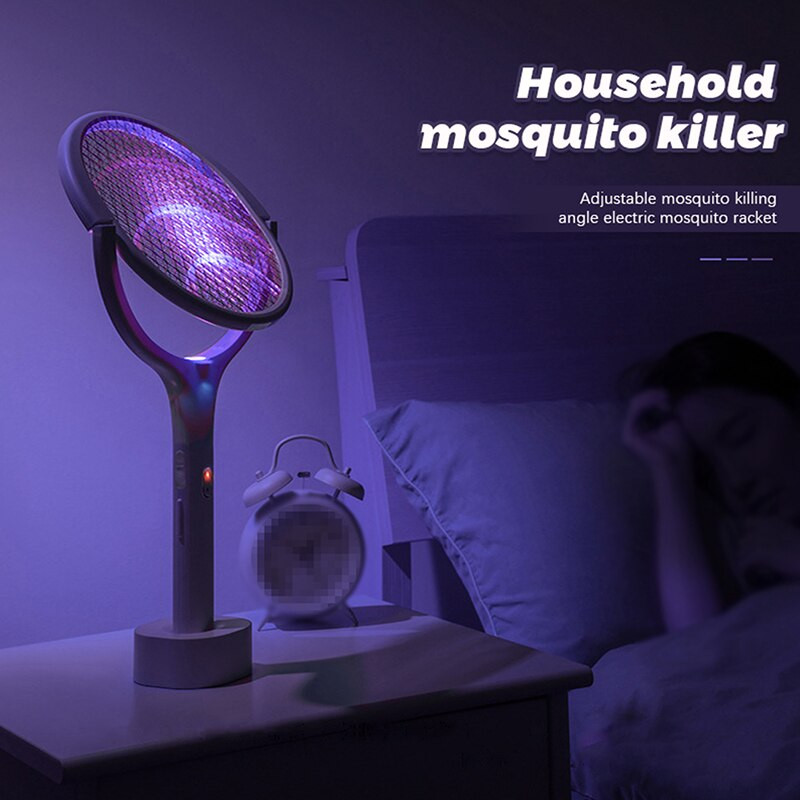 5 v 1 elektrická plácačka na komáre, lampa na zabíjanie komárov 3500V USB nabíjateľná, nastaviteľný uhol, elektrický zabijak hmyzu