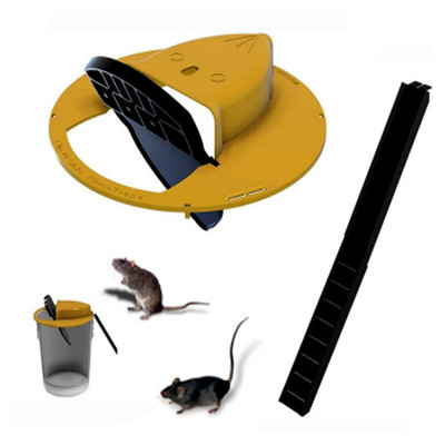 Капан за мишки Flip N Slide Bucket Lid Хуманен или смъртоносен капан Door Style Multi Catch Пластмасови интелигентни капани за мишки убийци на плъхове