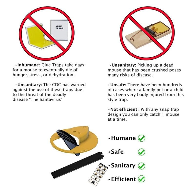 Pasca na myši, opakovane použiteľná inteligentná výklopná a posuvná vedrová vedrová pasca na myši a potkany, humánna alebo smrteľná pasca s automatickým resetom, štýl dvierok pre potkany, viacúčelová pasca