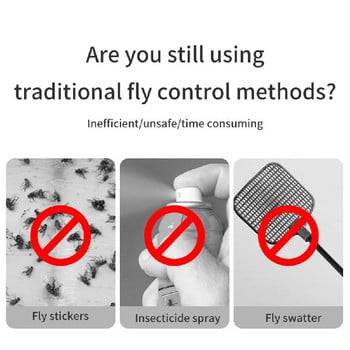 USB акумулаторна мухоловка Автоматичен улов на вредители Fly Killer Стенен монтаж Електрически капан за мухи Насекоми Pest Reject Control Catcher