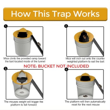 Trap Flip N Slide Bucket Lid Mouse Trap Creative Humane Or Lethal Trap Door Style Многократно използваем интелигентен капан за мишка Door Style Multi