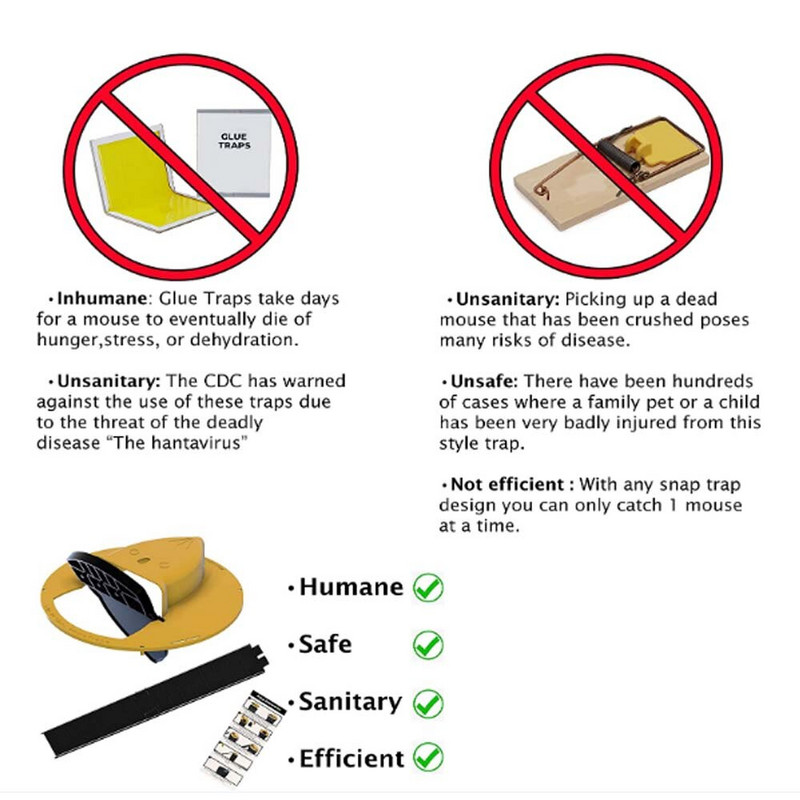 Zamka Flip N Slide Bucket Lid Mouse Trap Creative Humane or Lethal Trap Door Style Višekratna pametna Mouse Trap Door Style Multi