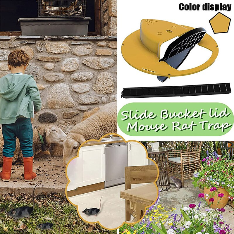 Pasca na myši s vekom a dverami, smrteľná pasca na myši pre vonkajšie a vnútorné použitie, viacúčelová opakovane použiteľná inteligentná pasca na myši a potkany, plastová preklápacia a posúvacia
