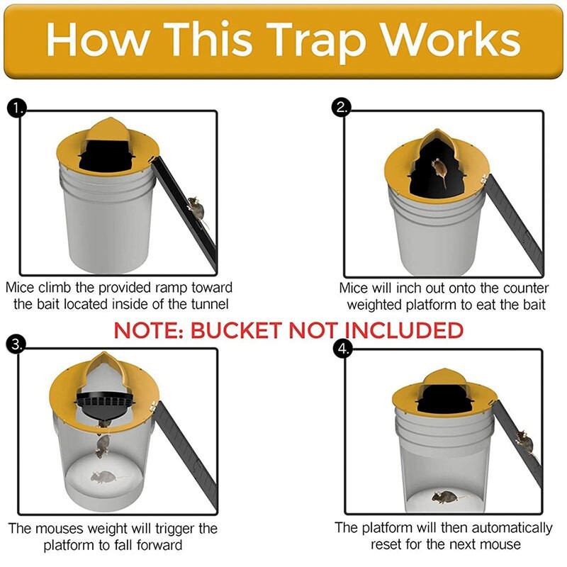 Pasca na myši s automatickým resetom, opakovane použiteľná pasca na potkany, inteligentná výklopná posúvacia vedrová pasta s vekom, nástroj na zabíjanie, humánna vonkajšia a vnútorná pasca na potkany