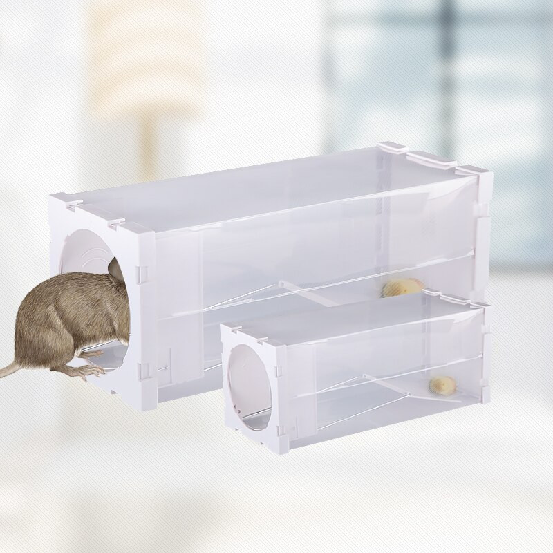 Akcia! Biela plastová pasca na potkany, humánna klietka na myši, chytanie myší, fľaša na kontrolu živých myší