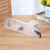Humánny priehľadný plastový lapač hlodavcov, pasca na myši, škodca, klietka na potkany, plastový zabijak myší, domácnosť, bezpečná pre deti v interiéri