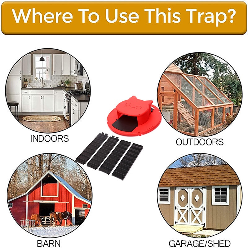 Pasca na myši a potkany, dvojité výklopné vedro s posuvným vekom, lapač myší, opakovane použiteľný s rebríkom, artefakt na chytanie myši