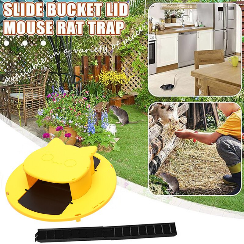 Pasca na myši a potkany, dvojité výklopné vedro s posuvným vekom, lapač myší, opakovane použiteľný s rebríkom, artefakt na chytanie myši