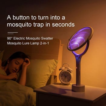 5 IN 1 Electric Mosquito Swatter Mosquito Killer Lamp Регулируема буболечка USB Fly Bat Angle Zapper Електрическа акумулаторна 3500V F0J9