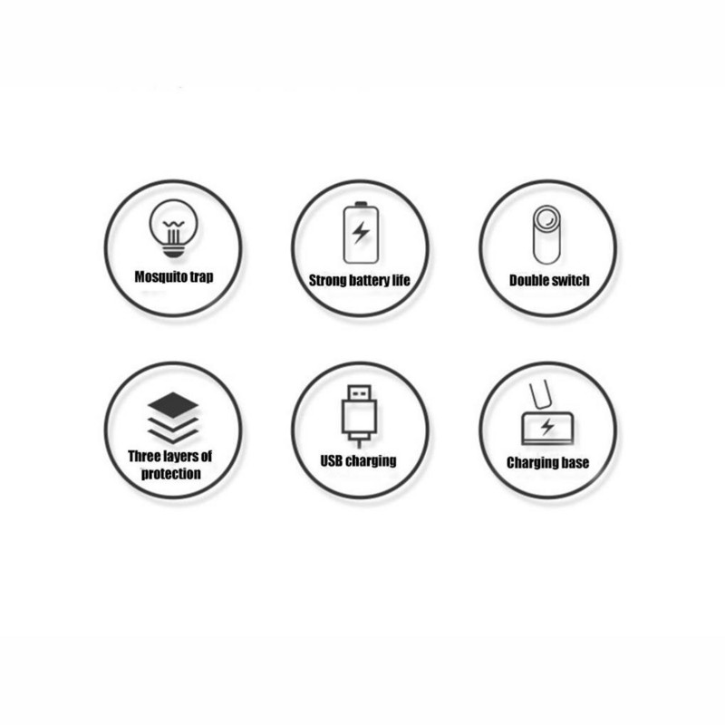 Elektrická plácačka proti komárom Bug Zapper 2 v 1, nabíjateľná elektrická plácačka proti komárom s USB, pre domácnosť a vonkajšie použitie