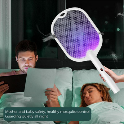 3 В 1 Електрическа бъркалка за комари Mosquito Killer USB акумулаторна 3500V регулируема ъгъл електрическа ловка за буболечки Fly Bat Swatter