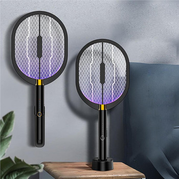 Bug Zapper Mosquito Swatter 2 в 1 Електрически Mosquito Sappers USB акумулаторна електрическа мухобойка за дома на открито