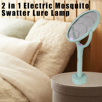 Καλοκαιρινό USB φόρτιση Bug Zapper Παγίδα 90 μοιρών Περιστρεφόμενο Fly Swatter 365nm UV Light Lamp Kunuto Killer Lamp Electric Shocker
