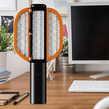 Electric Fly Swatter Foldable Design Ανθεκτικό Υλικό Αναδιπλούμενο Κουνουπιοκτονία Προστασία Δικτύου Δολοφόνος