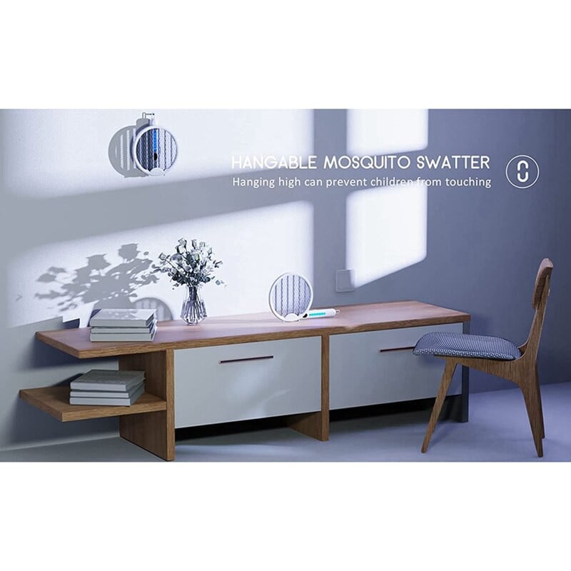 Elektrická pálka na komáre, lampa na zabíjanie komárov 3500V USB nabíjateľná uhlovo nastaviteľná elektrická pálka na hmyz