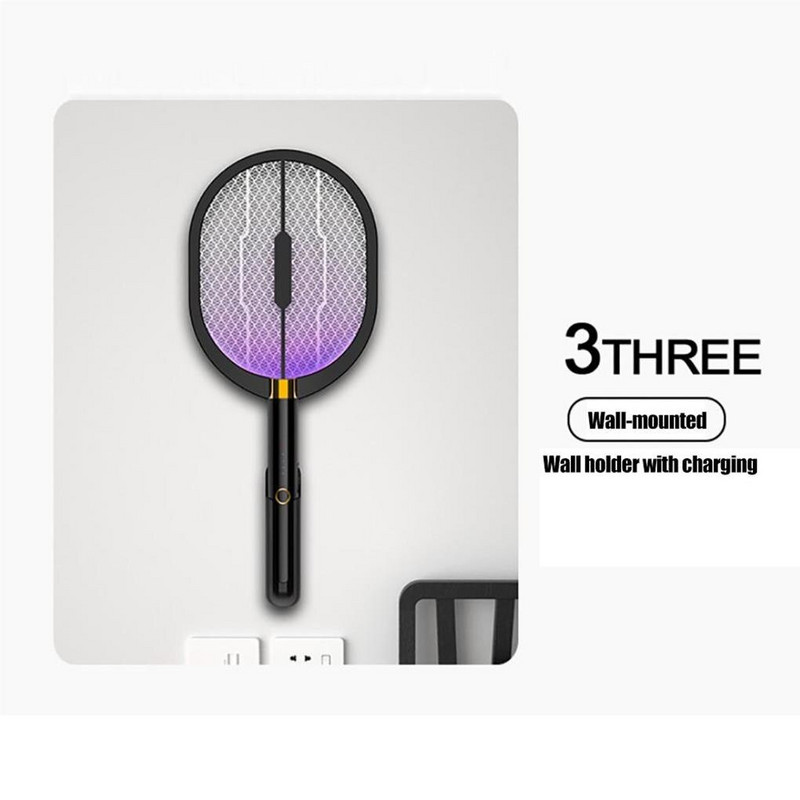 Elektrická plácačka proti komárom Bug Zapper 2 v 1, nabíjateľná elektrická plácačka proti komárom s USB, pre domácnosť a vonkajšie použitie