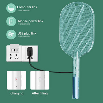 2 σε 1 Ηλεκτρική επαναφορτιζόμενη USB Led Light Κουνουπιών Killer Fly Bug Παγίδα κουνουπιών Ρακέτα κατά των εντόμων Bug Zapper