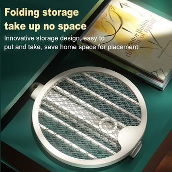 Anti-shock Mosquito Swatter Killer UV Night Light USB Rechargeable Lamp Foldable Flies Insect Trap Bug Zapper for Bedroom Home