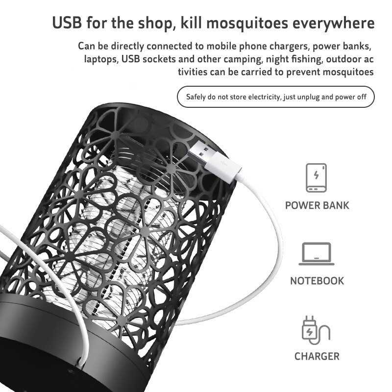 Mosquito Killer ubija bube Led Električni USB Ultraviolet Insect Muhe Lamp Fly Trap Za kampiranje Indoor Bug Zapper Light Garden