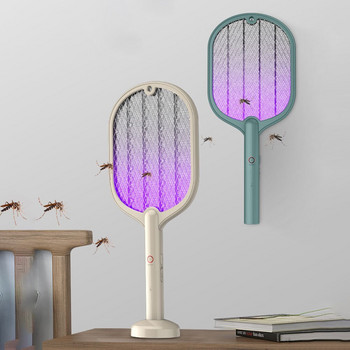 2 в 1 електрическа ракета за насекоми Swatter USB акумулаторна LED светлина Mosquito Killer Racket Преносима Mosquitos Killer Pest Control