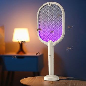 2 в 1 електрическа ракета за насекоми Swatter USB акумулаторна LED светлина Mosquito Killer Racket Преносима Mosquitos Killer Pest Control