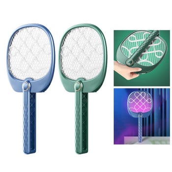 Handheld Fly Killer Electric Bug Zapper Electric Fly Swatter USB για εσωτερικούς χώρους με 3 στρώσεις πλέγμα φωτός για σπίτι γραφείου πίσω αυλή