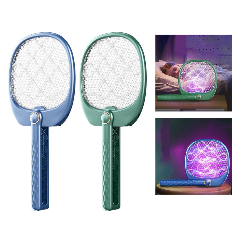 Ručni ubojica muha, električni uređaj za uništavanje insekata, električna lopatica za muhe, USB za unutarnje i vanjske prostore s 3-slojnom mrežastom rasvjetom za dvorište, ured i dom