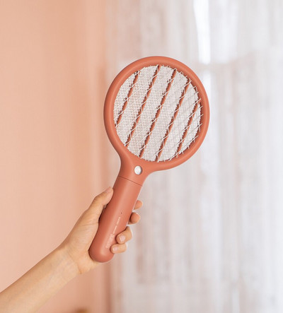 Mini elektrická plácačka na muchy s ľahkým ručným osobným chrobákom, plácačkou na hmyz, dobíjateľnou 3-vrstvovou elektrickou sieťou