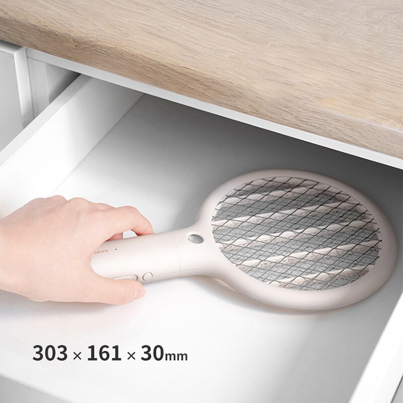 Mini elektrická plácačka na muchy s ľahkým ručným osobným chrobákom, plácačkou na hmyz, dobíjateľnou 3-vrstvovou elektrickou sieťou