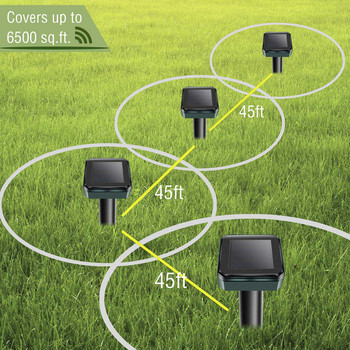 Mole Repellent, 4 Pack Υπερηχητικό Animal Repellent Solar Powered Gopher and Vole Chaser Humane Rodent Repellent