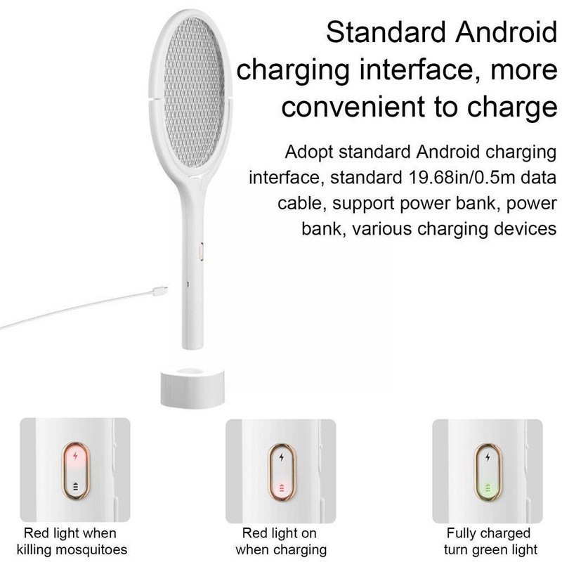 3 v 1 elektrická lapačka na komáre, lampa na zabíjanie komárov 3500 V 1200 mAh, nastaviteľná nabíjateľná USB elektrická lapačka na hmyz Z7f6