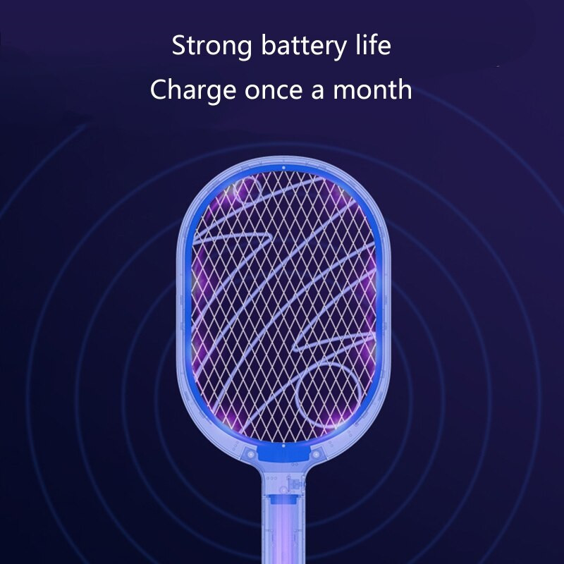 Punjiva zamka za komarce s električnim udarom sa zaštitnom mrežom, kućni reket za zamku za komarce 2-u-1 reket protiv kukaca